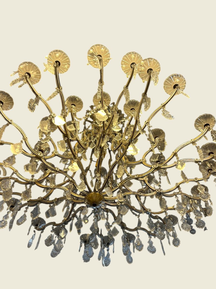 LUSTRE EN FER ET CRISTAL -photo-2