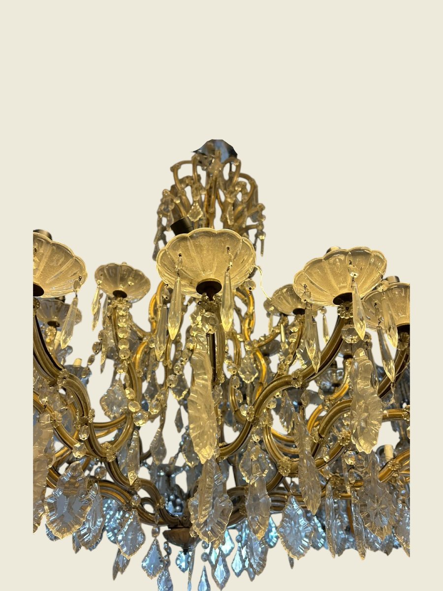 LUSTRE EN FER ET CRISTAL -photo-3