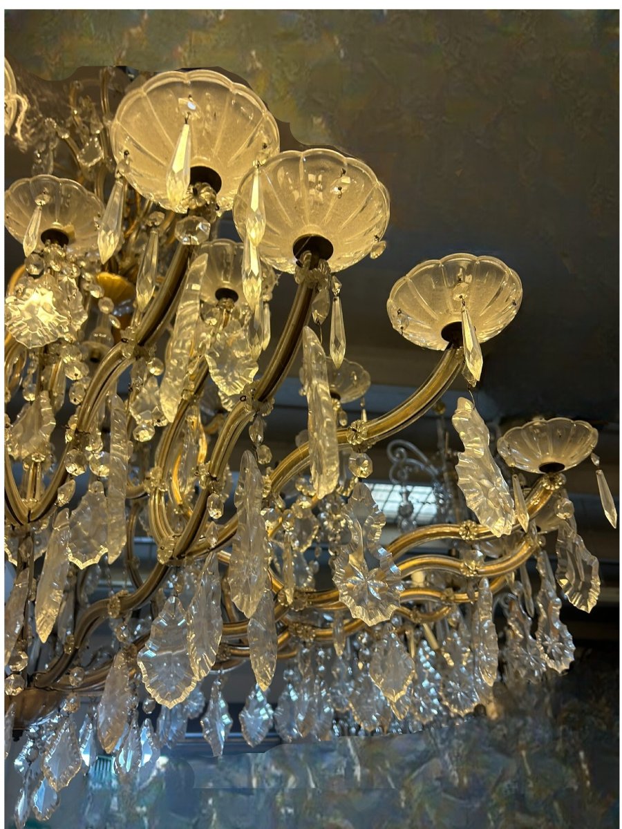 LUSTRE EN FER ET CRISTAL -photo-5
