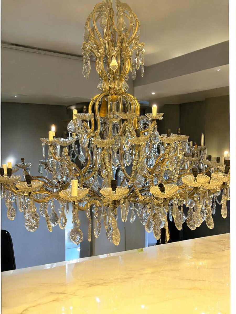 LUSTRE EN FER ET CRISTAL -photo-8