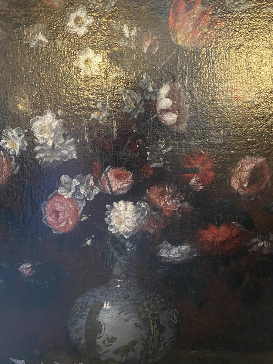 Still Life Painting With A Vase Of Flowers-photo-2