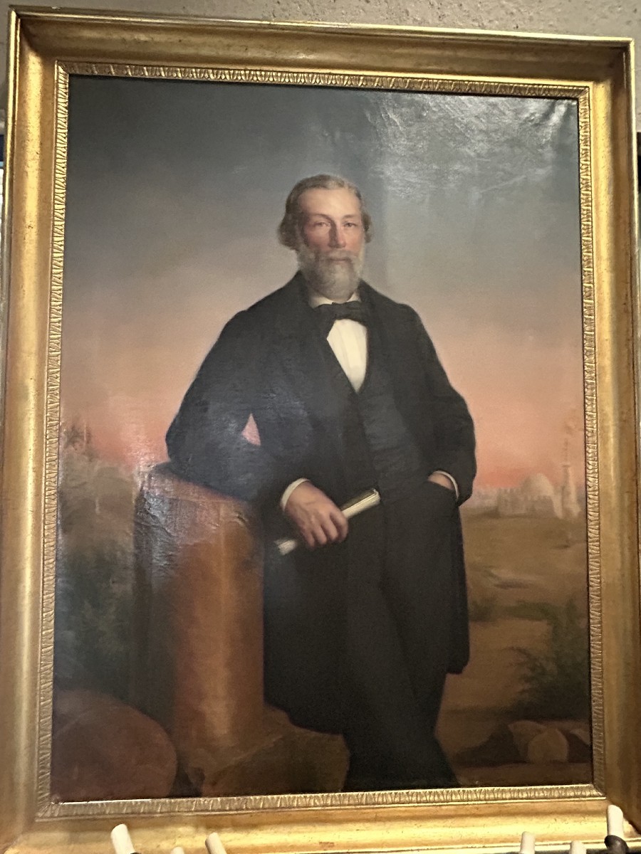 PORTRAIT D'UN DIPLOMATE FRANÇAIS EN ORIENT, SIGNÉ ET DATÉ P. DANGIERS GOUJON, 1866