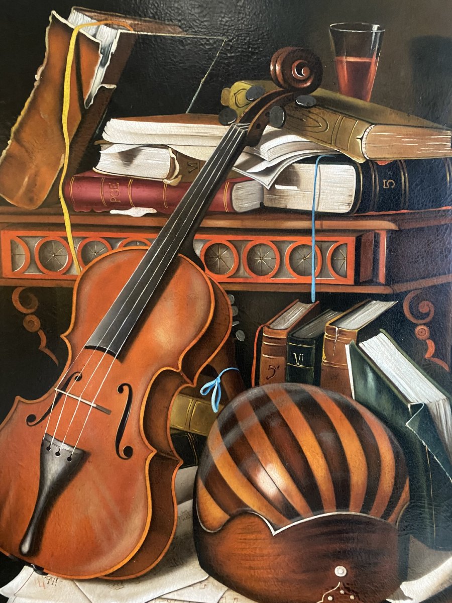 PEINTURE À L'HUILE SUR TOILE XXe SIÈCLE-photo-2