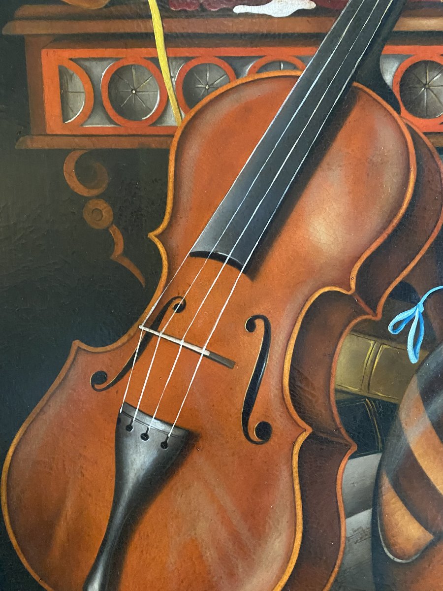 PEINTURE À L'HUILE SUR TOILE XXe SIÈCLE-photo-7