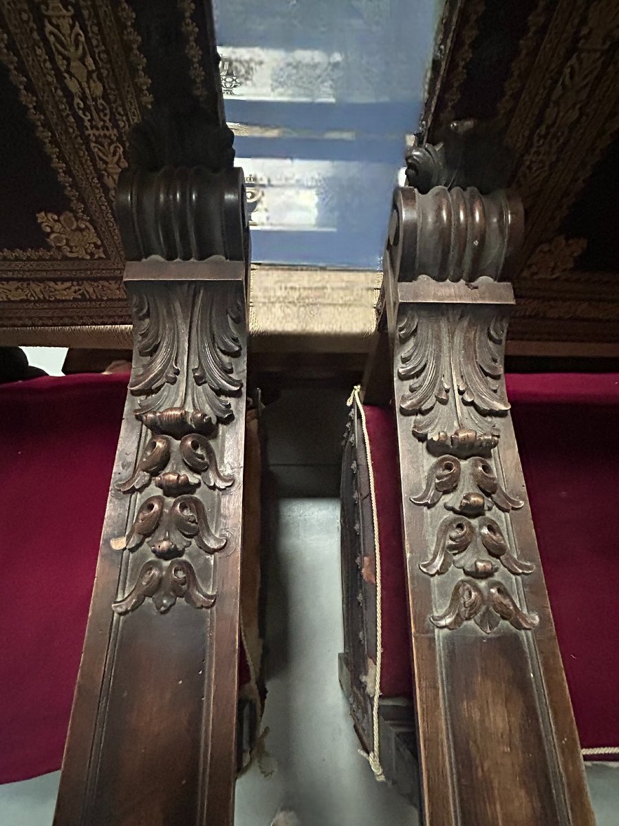 PAIRE DE FAUTEUILS EN BOIS ET CUIR-photo-2