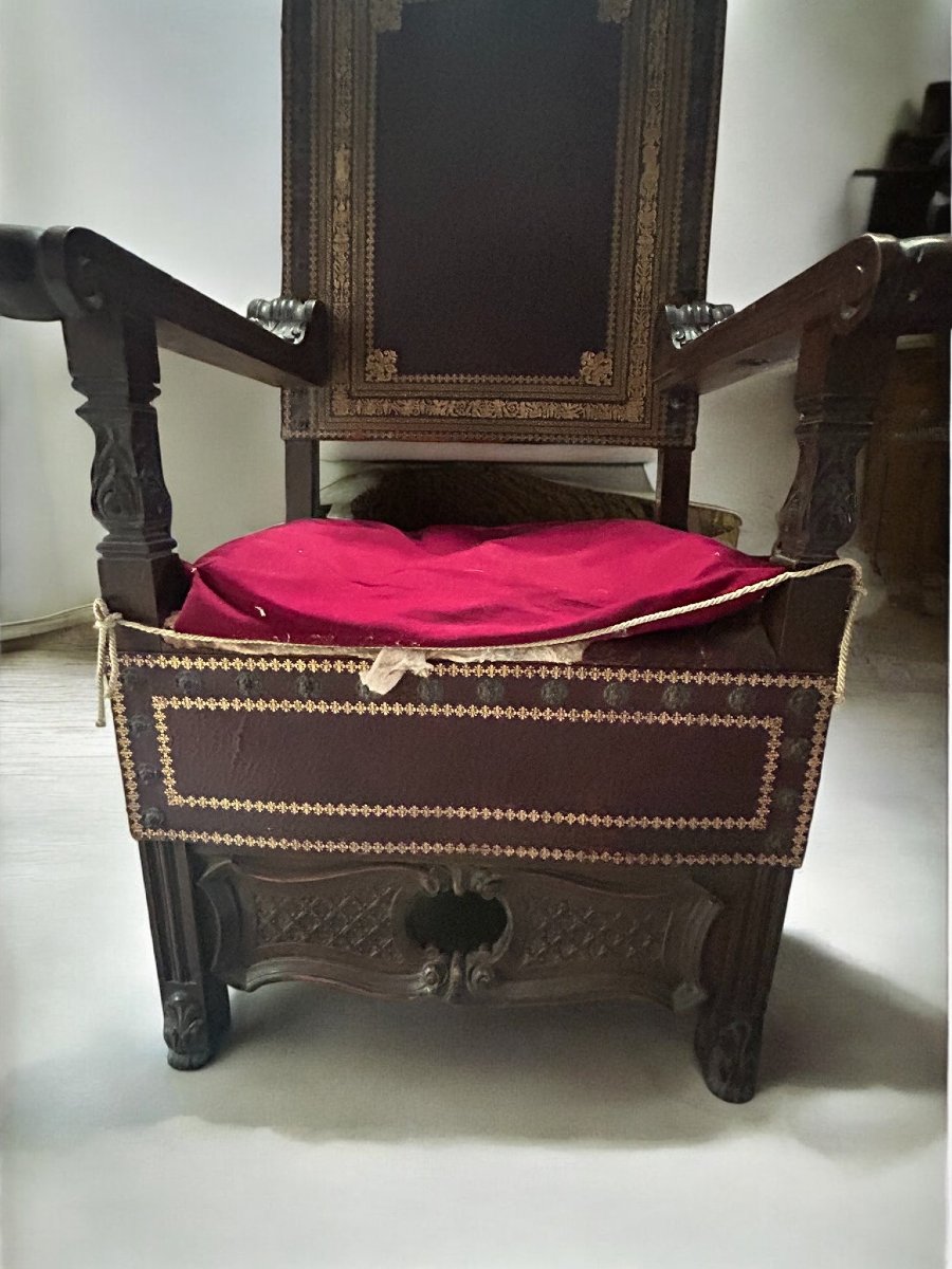 PAIRE DE FAUTEUILS EN BOIS ET CUIR-photo-3