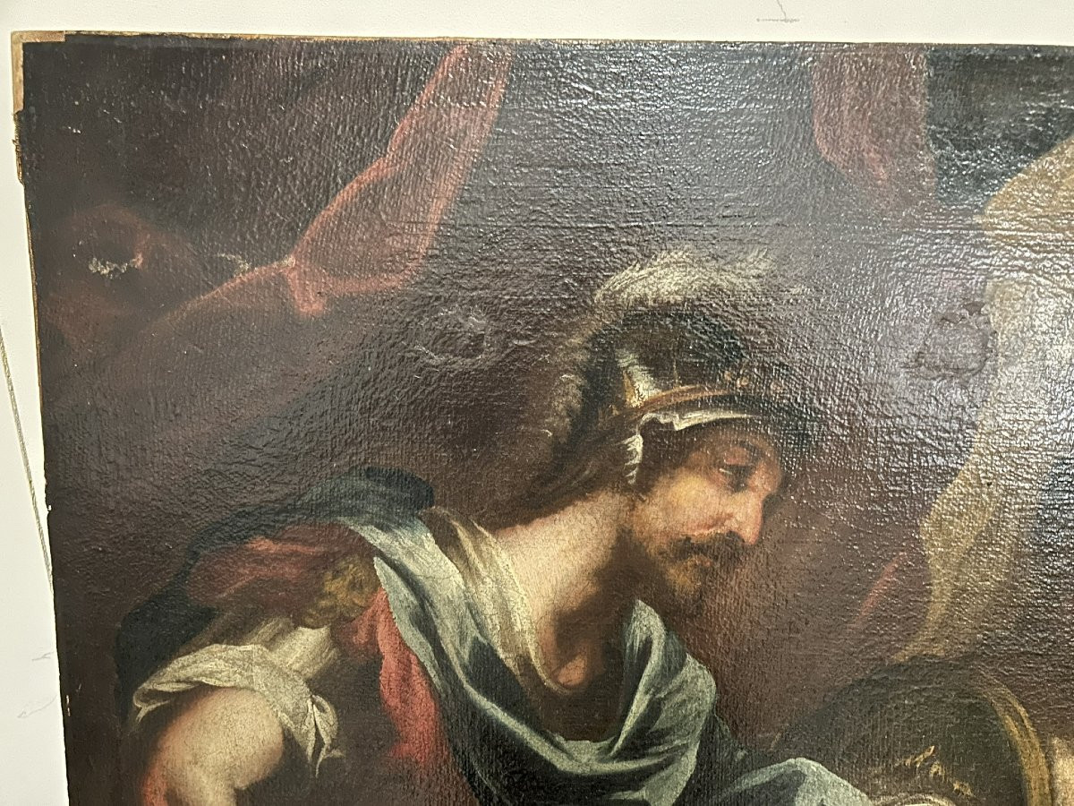 PEINTURE À L'HUILE SUR TOILE D'ALEXANDRE LE GRAND-photo-2