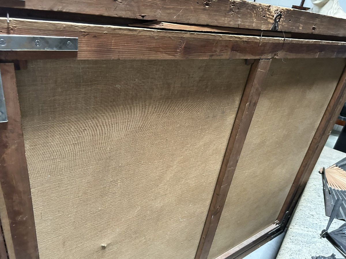 PEINTURE À L'HUILE SUR TOILE REPRÉSENTANT UNE SCÈNE DE BACCHANALE-photo-8