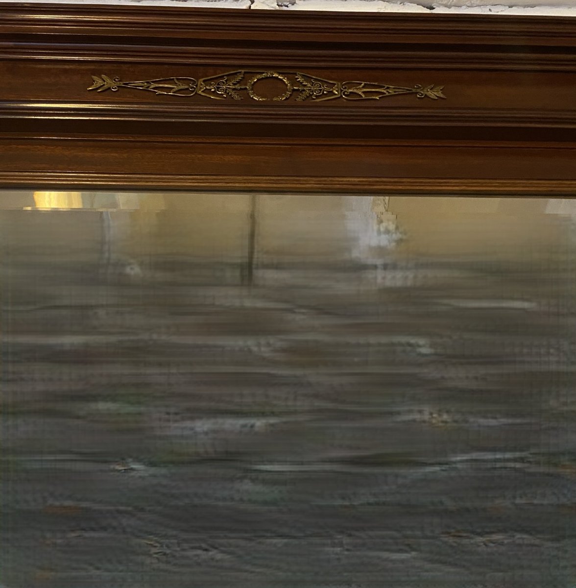 CONSOLE DE STYLE EMPIRE AVEC MIROIR (1880) EN ACAJOU AVEC APPLICATIONS EN BRONZE-photo-8