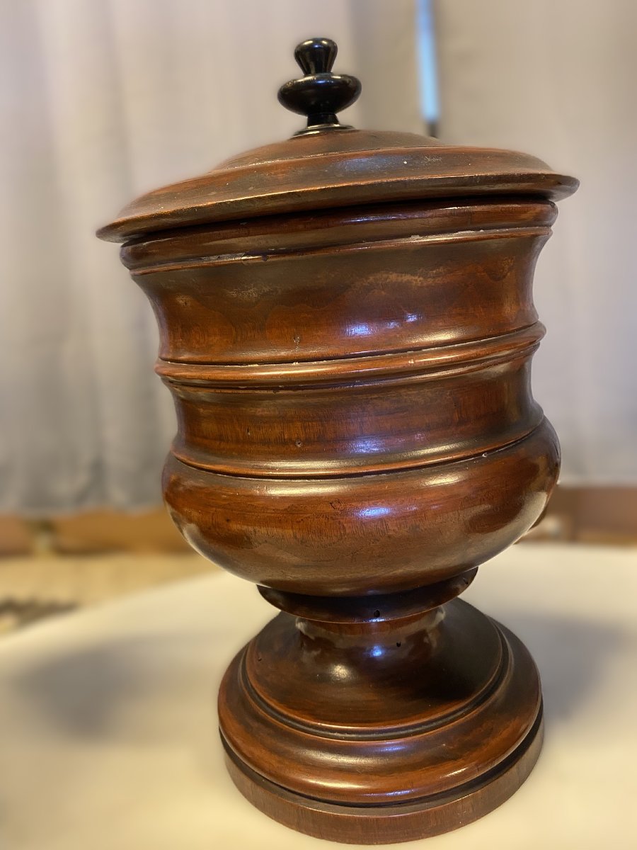 Pair Of Wooden Tobacco Jars-photo-4