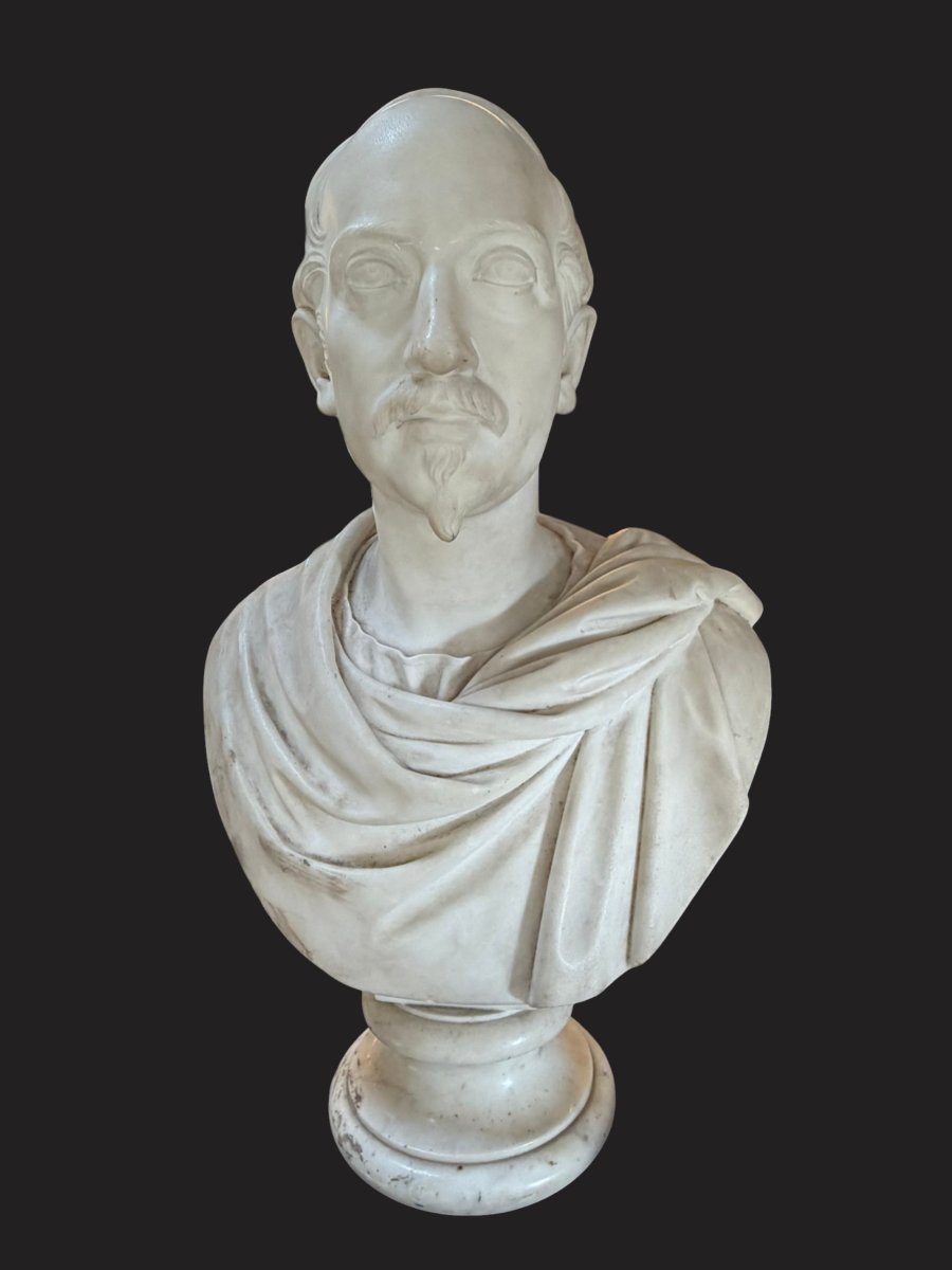 Pair Of White Marble Bust-photo-2