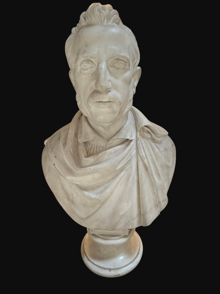 Pair Of White Marble Bust-photo-3