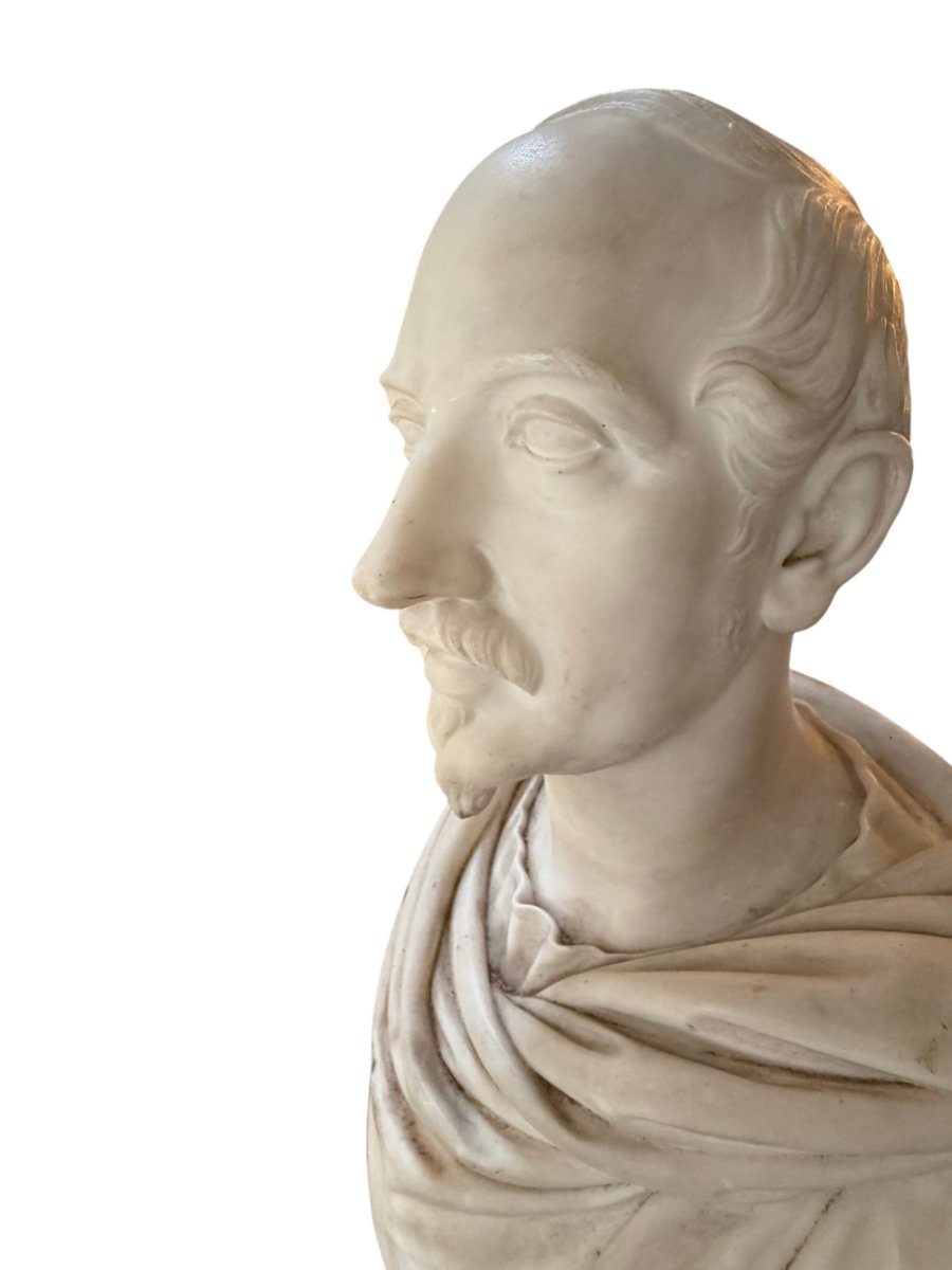 Pair Of White Marble Bust-photo-2