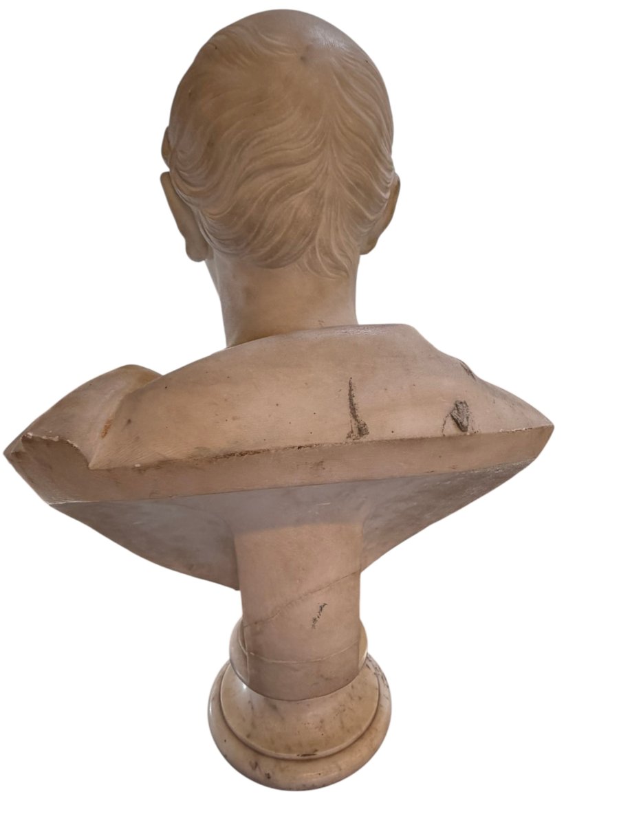 Pair Of White Marble Bust-photo-3