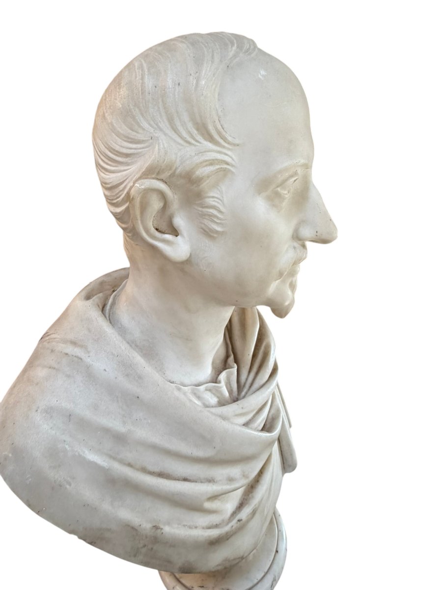 Pair Of White Marble Bust-photo-4