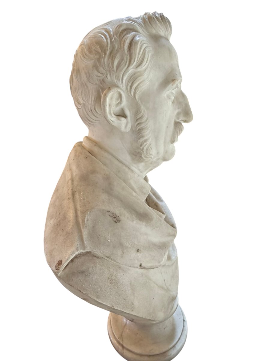 Pair Of White Marble Bust-photo-6