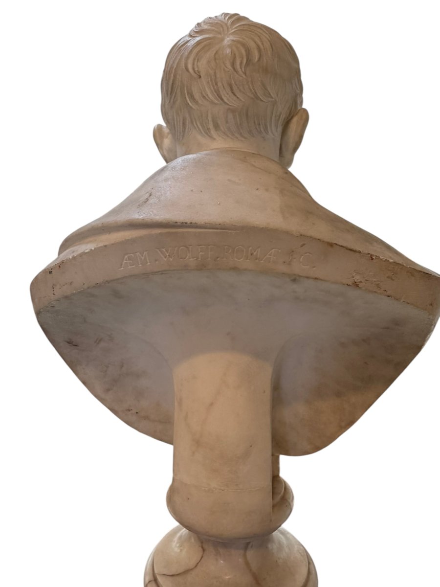 Pair Of White Marble Bust-photo-7
