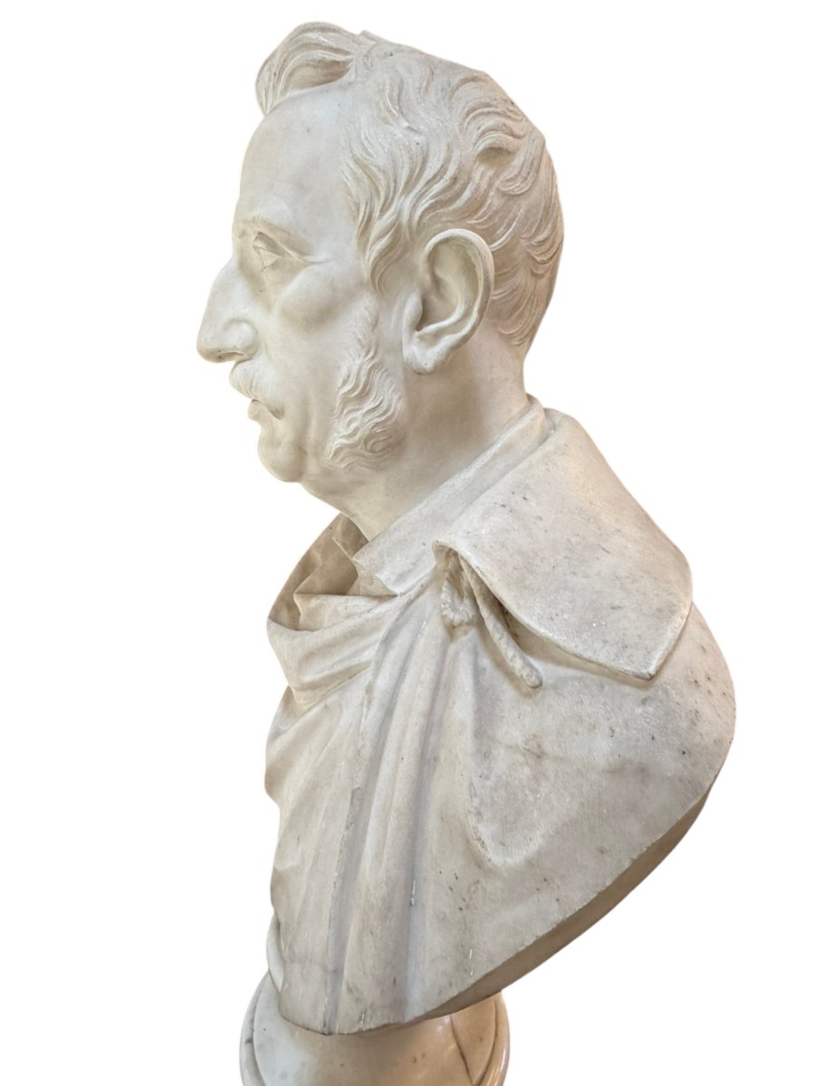 Pair Of White Marble Bust-photo-8
