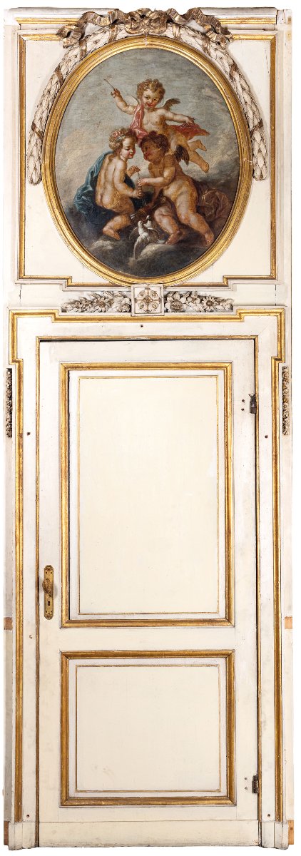 Pair Of Lacquered Doors, 19th Century-photo-2