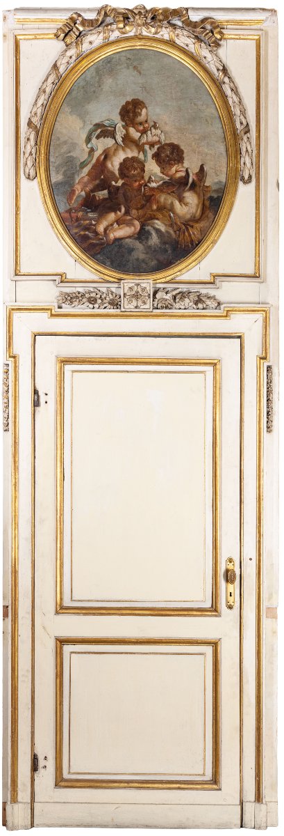 Pair Of Lacquered Doors, 19th Century-photo-3