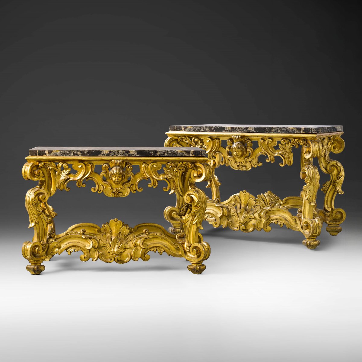 PAIRE DE GRANDES TABLES CONSOLES