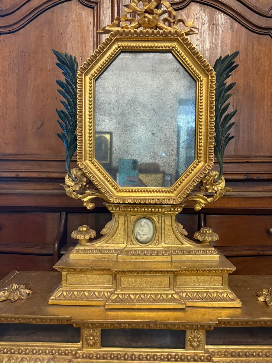 Carved And Gilded Table Mirror (psyche)-photo-2