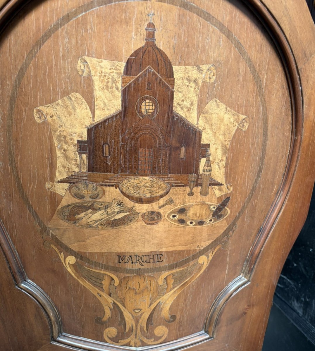 Twelve Inlaid Chairs Depicting Italian Regions-photo-3
