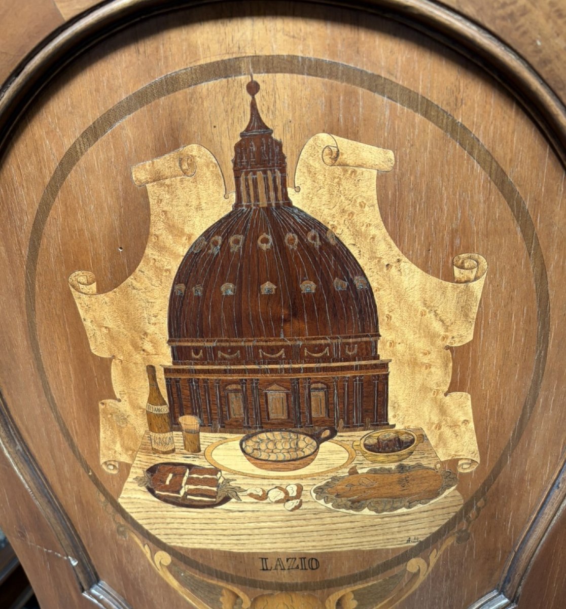 Twelve Inlaid Chairs Depicting Italian Regions-photo-6