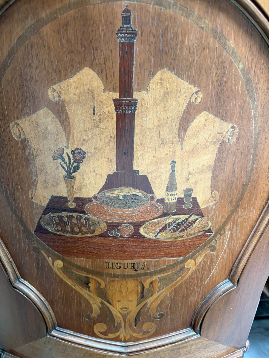 Twelve Inlaid Chairs Depicting Italian Regions-photo-8