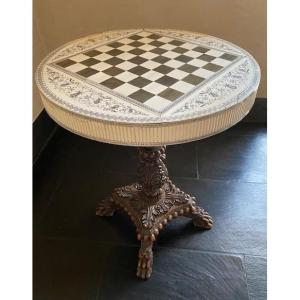 Table a Jeux En Bois et Ivoire