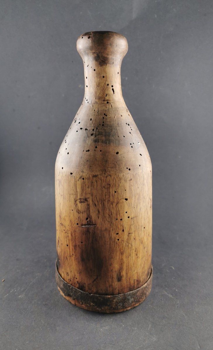 Bouteille En Bois Art Populaire XIXéme-photo-2