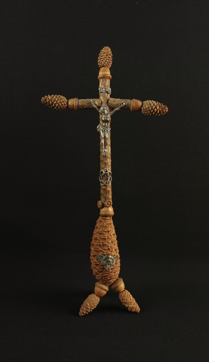 Croix Populaire Pomme De Pin Et Gland XIXe