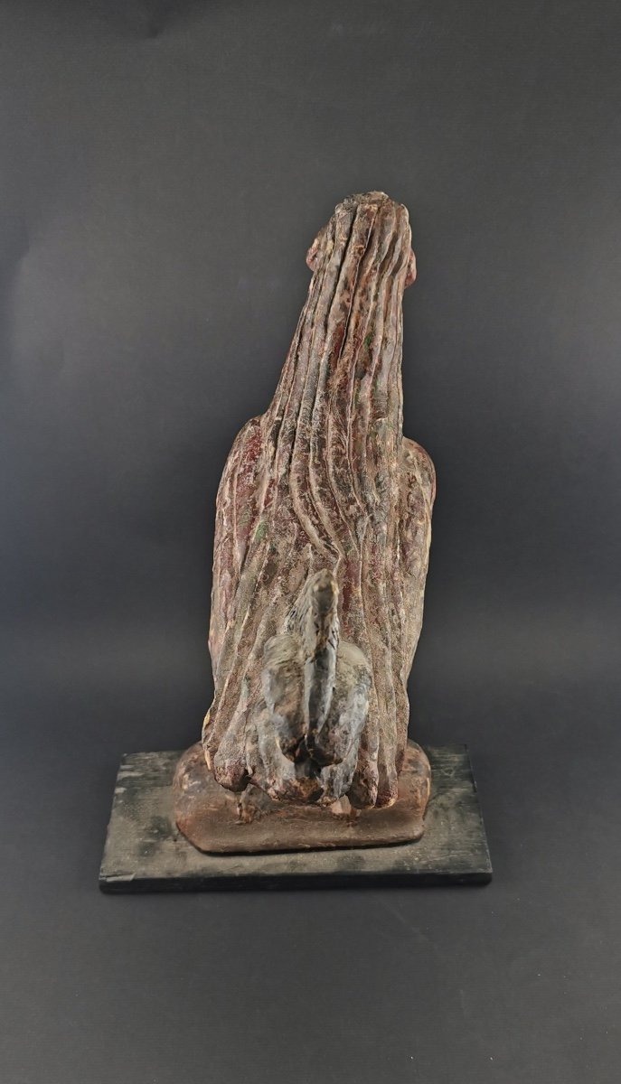 Polychrome Wooden Rooster Folk Art-photo-4