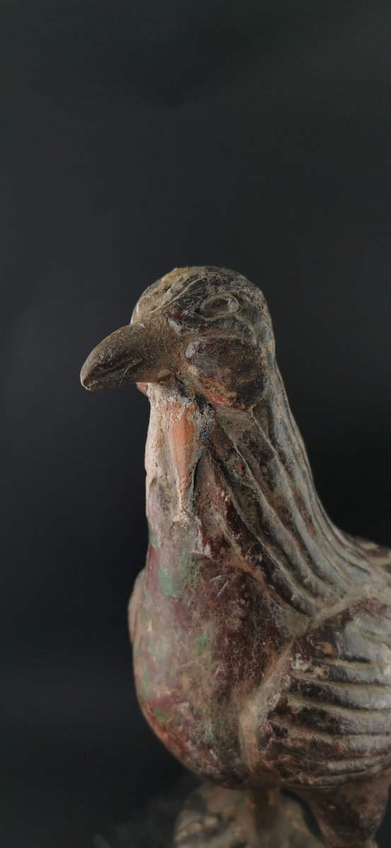Polychrome Wooden Rooster Folk Art-photo-2
