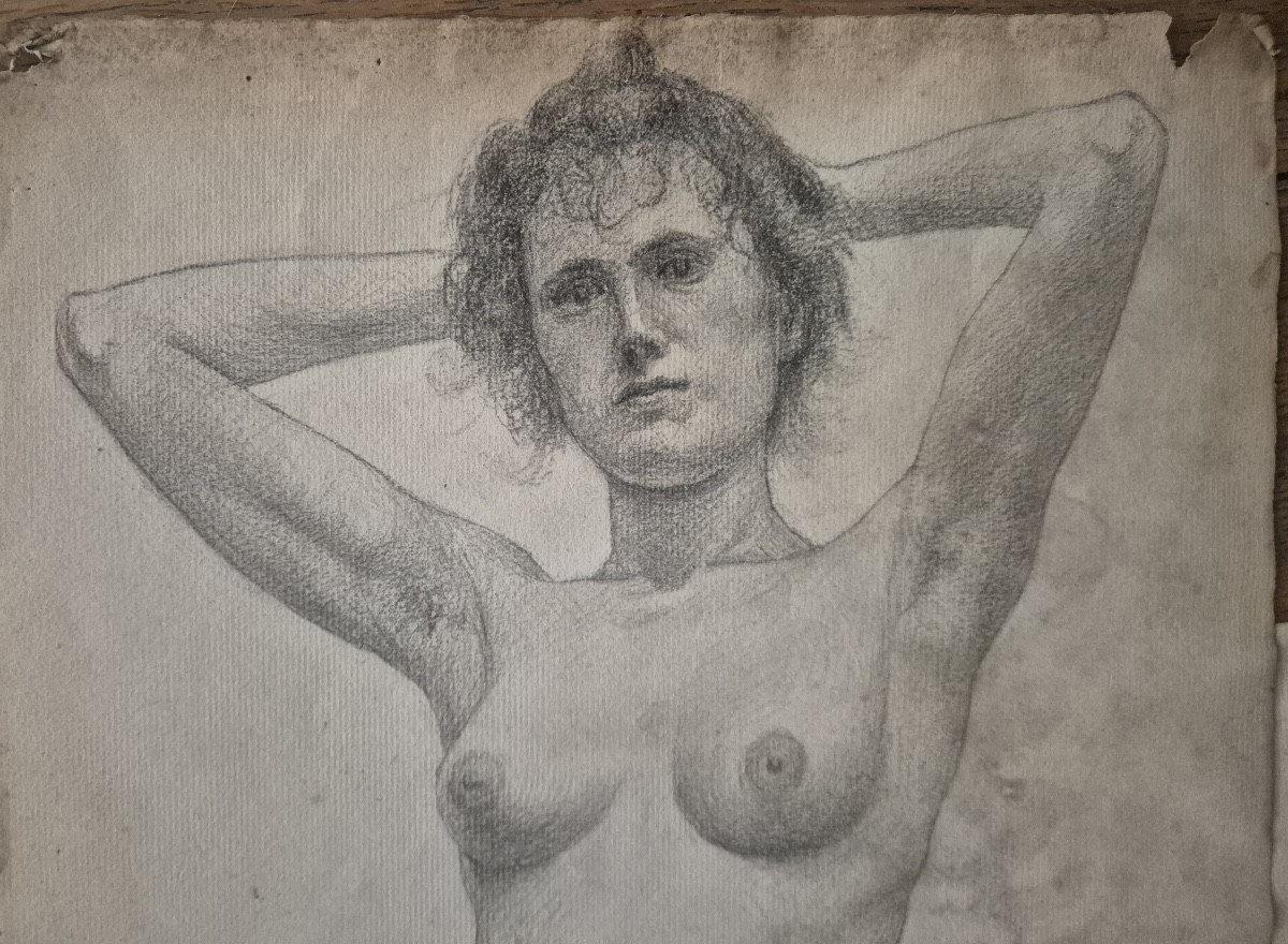dessin de femme nue vers 1900-photo-2