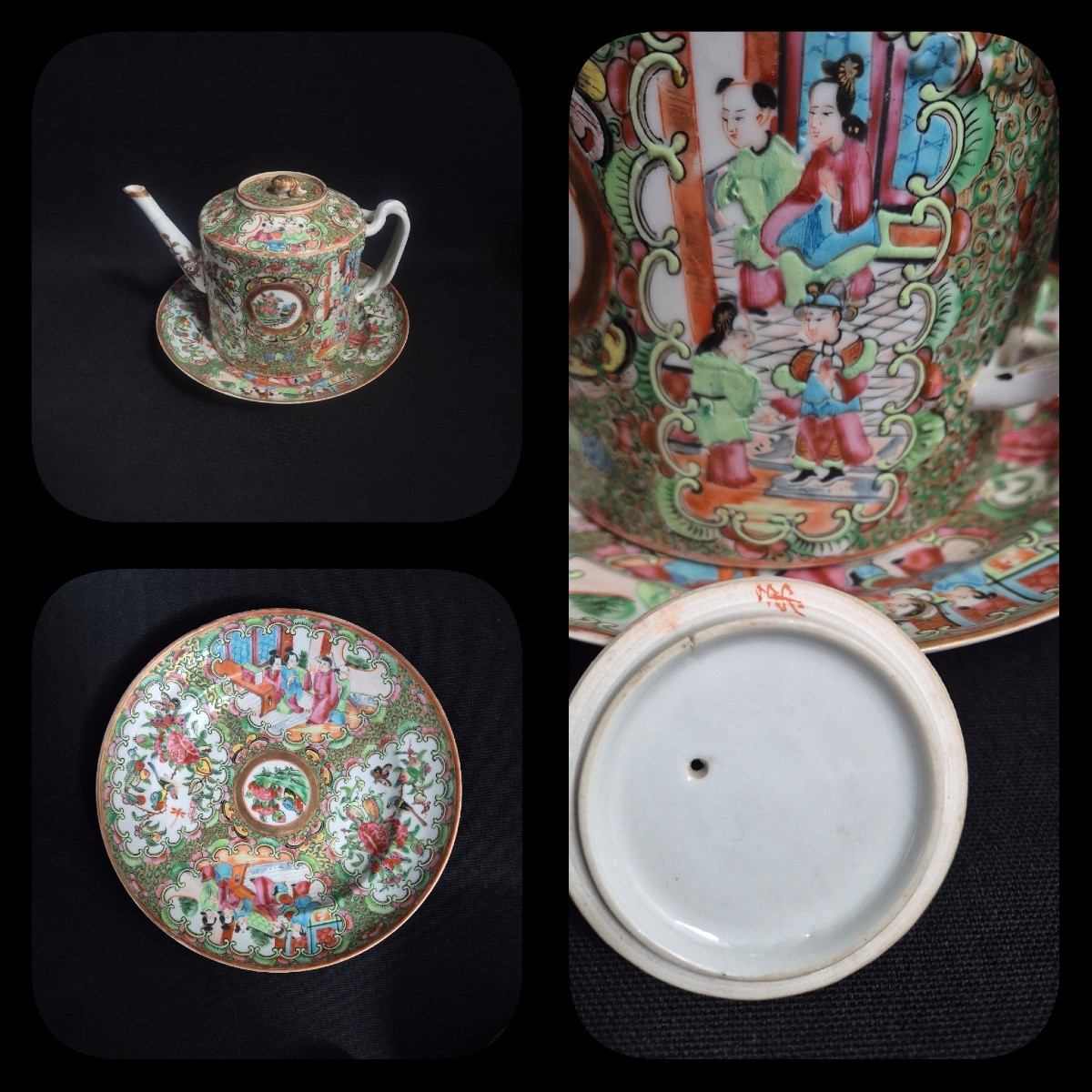 19th Century Canton Porcelain Tea Set-photo-3