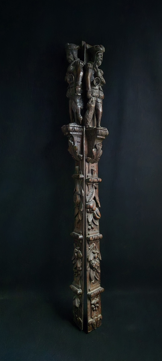Pair Of Pilasters, Flanders 17th Century 115 Cm-photo-2