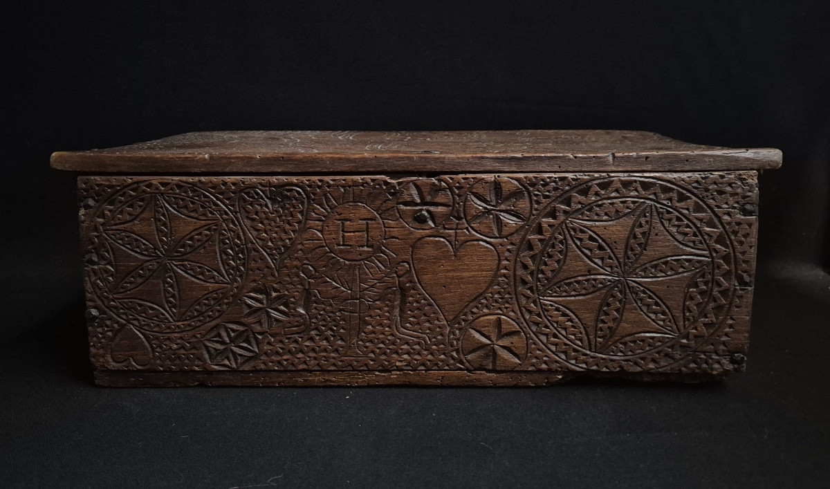 coffret de dentelière   Sculpté Art Populaire Auvergne-photo-2