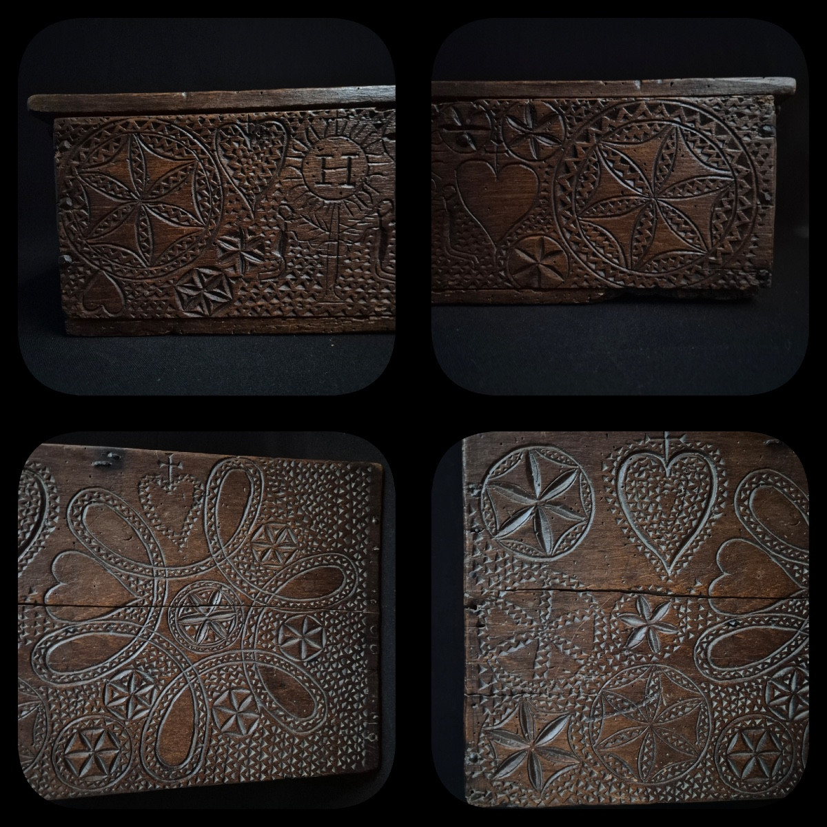 coffret de dentelière   Sculpté Art Populaire Auvergne-photo-5