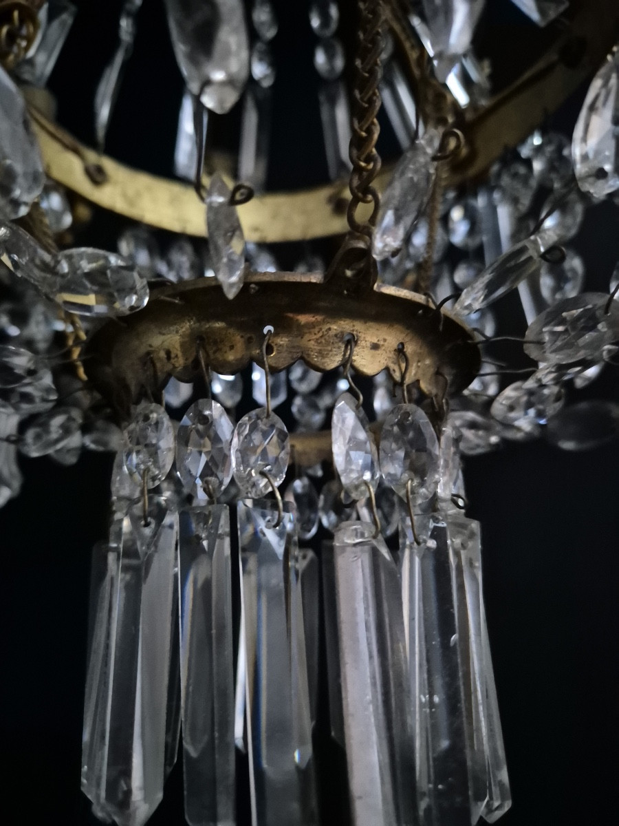 Louis XVI Style Bronze And Crystal Chandelier-photo-6