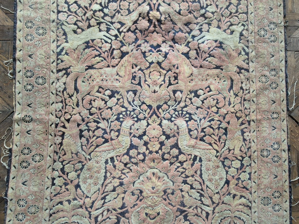 tapis de prière qajar à décors animalier-photo-3