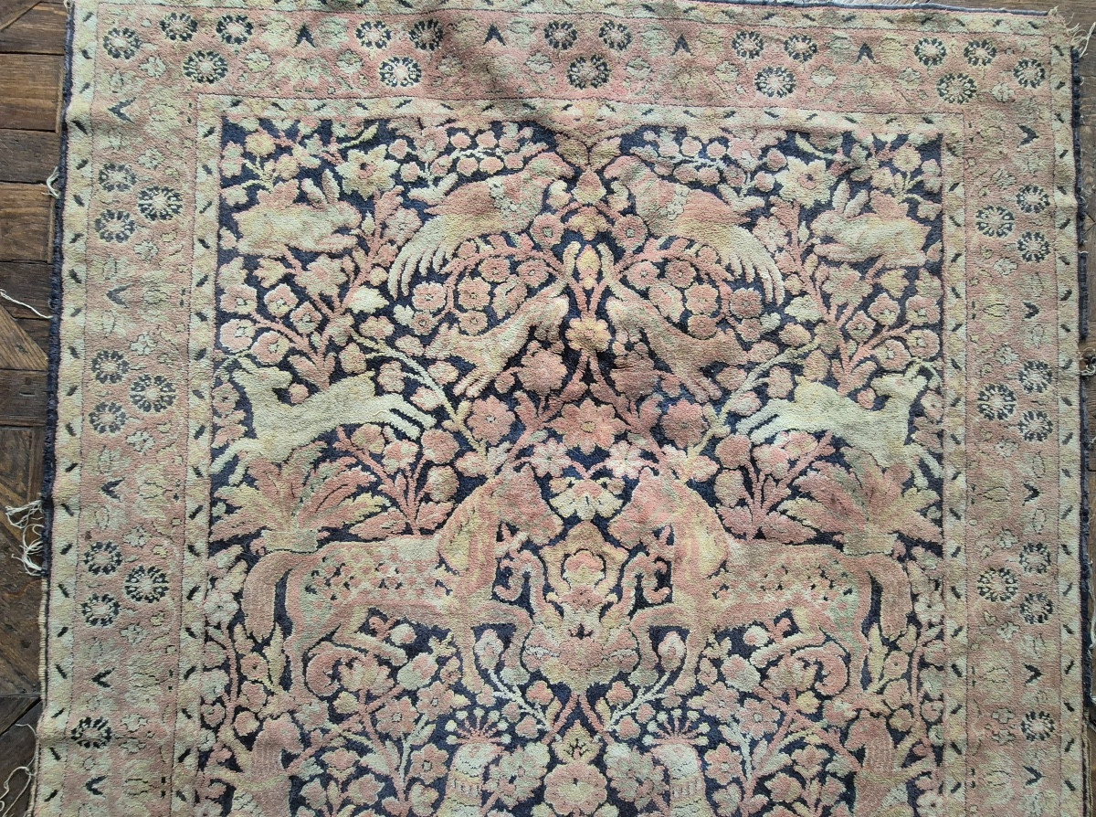 tapis de prière qajar à décors animalier-photo-4