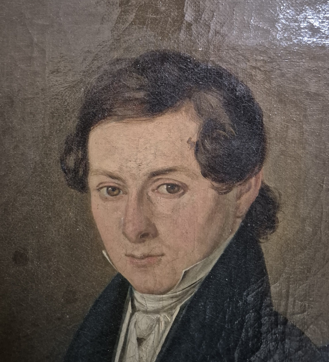 portrait d'homme en redingote début XIXe-photo-2