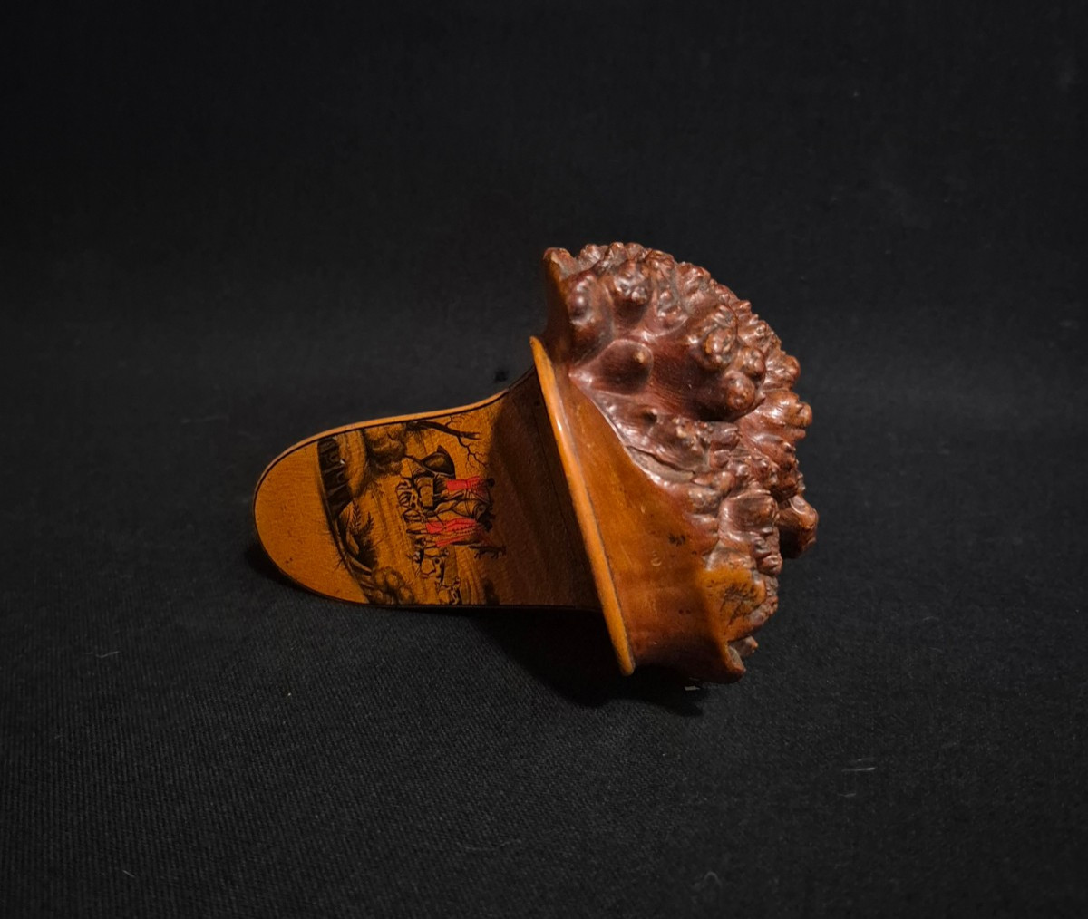 ​Tabatière en  Racine de Bruyère  – Scène de Chasse-photo-3