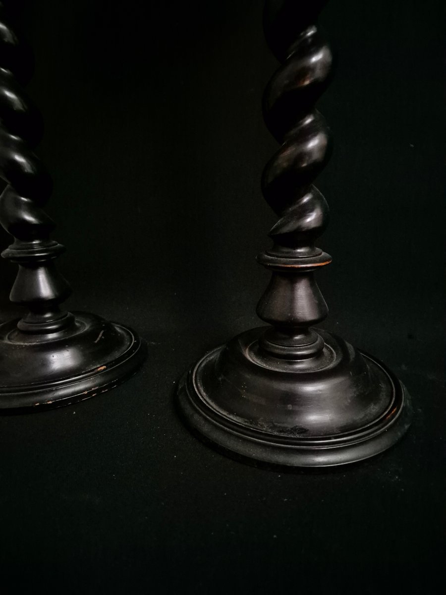 ​Paire de Lampes à Pétrole Fin XIXe 65 cm-photo-3
