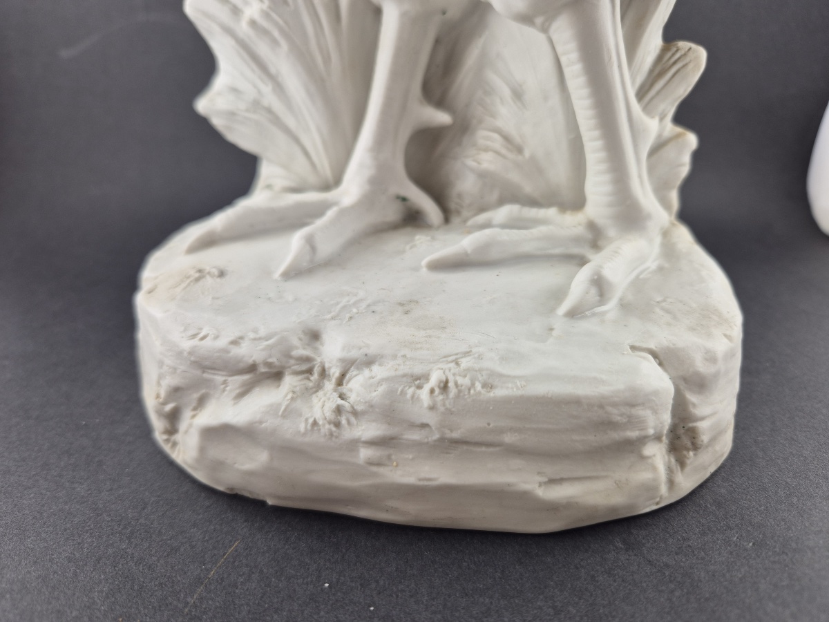 Coq Anthropomorphe en Biscuit de Porcelaine  Fin XIXe siècle-photo-1
