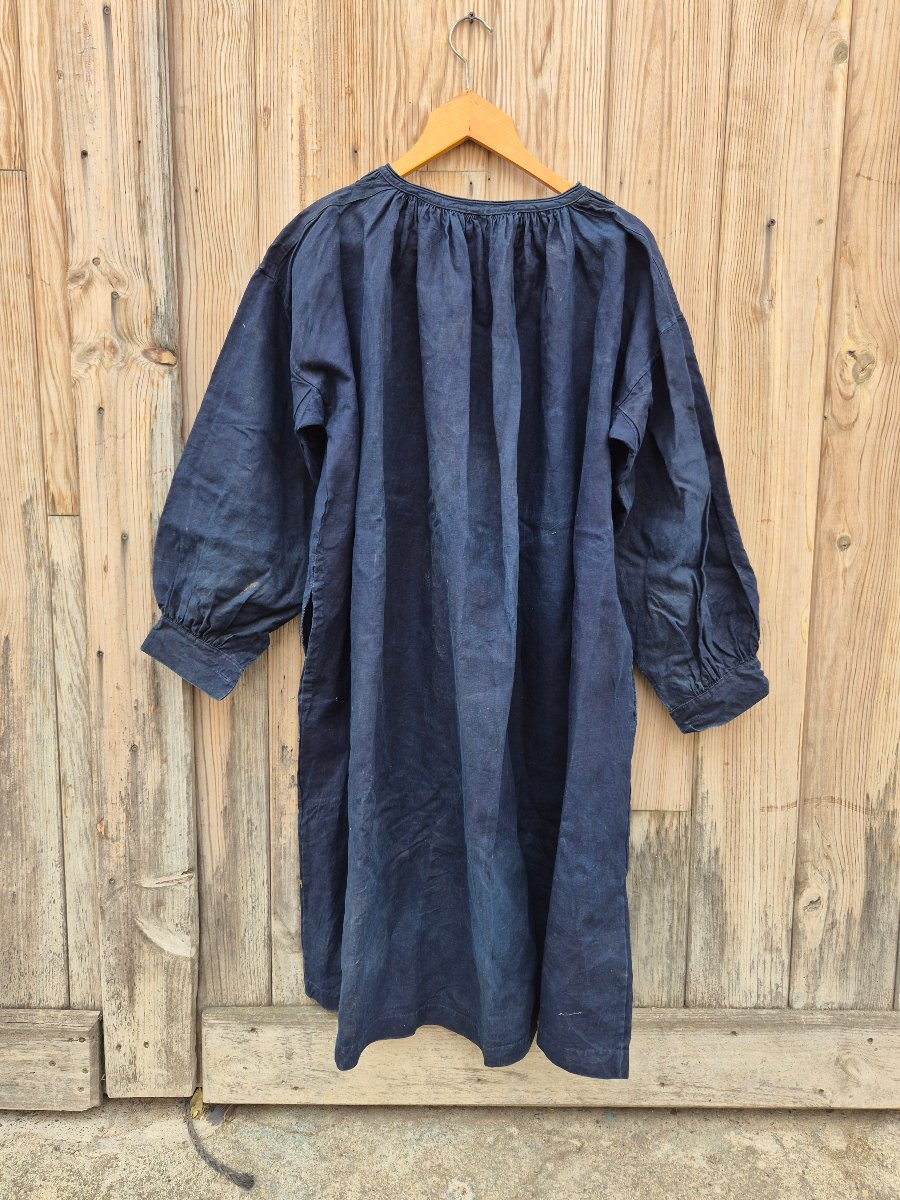 ​Biaude de Maquignon en Toile de Lin  Bleu Nuit fin XIXe -photo-3