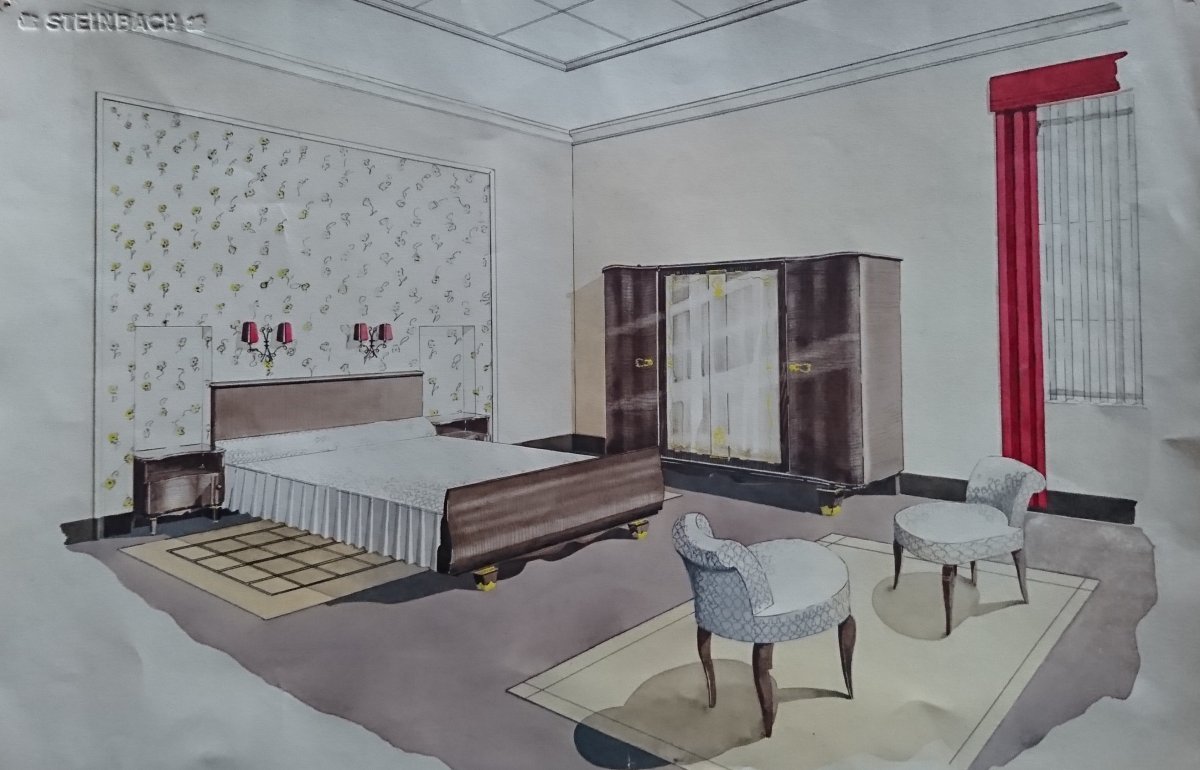 Projet d'Intérieur ,dessins Aquarellés 1930-photo-2