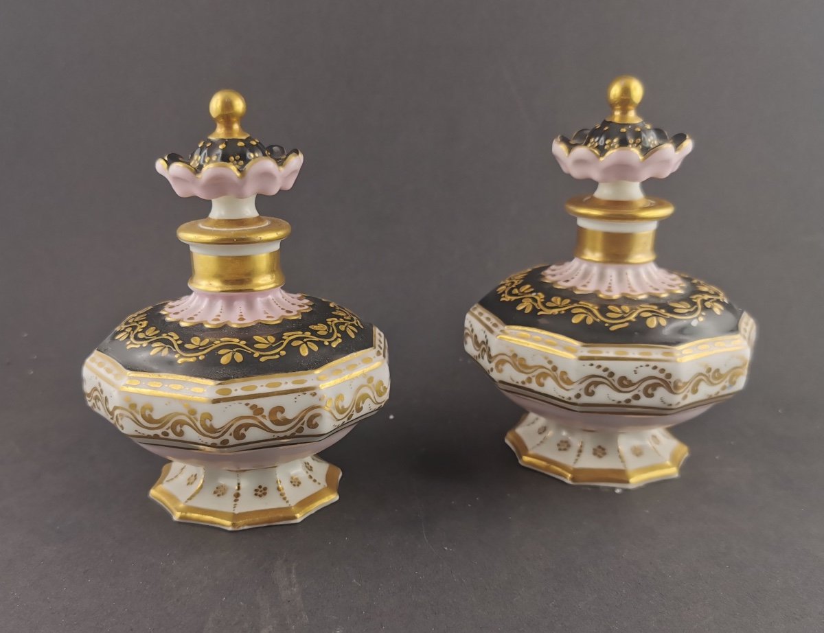 Pair Of Nineteenth Porcelain Perfume Bottle