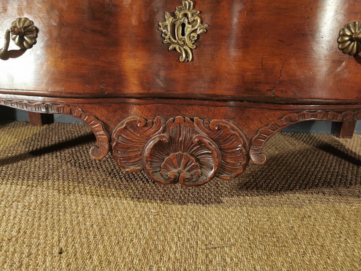 Commode Louis XV En Noyer XVIIIème Siècle -photo-2